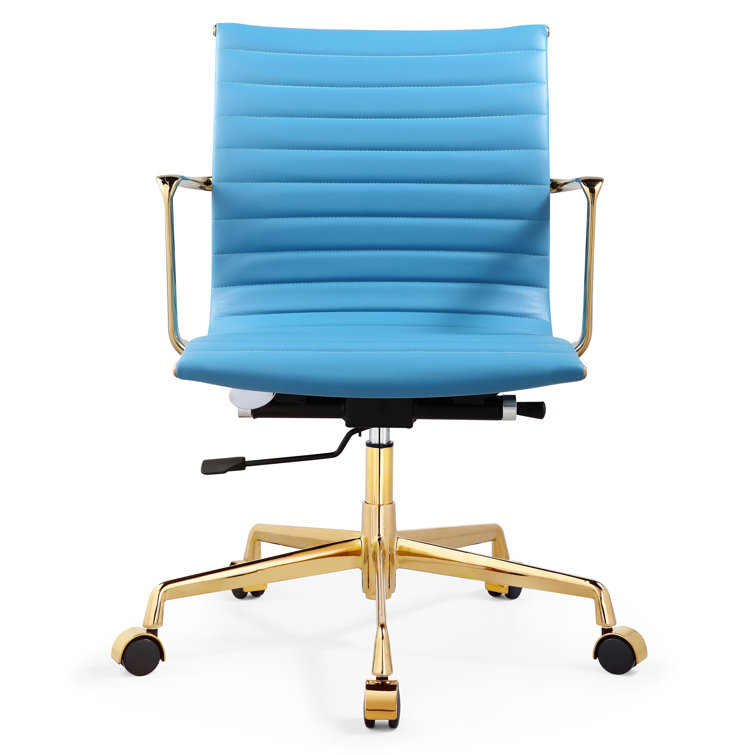 Meelano Aniline Leather Office Chair & Reviews Wayfair